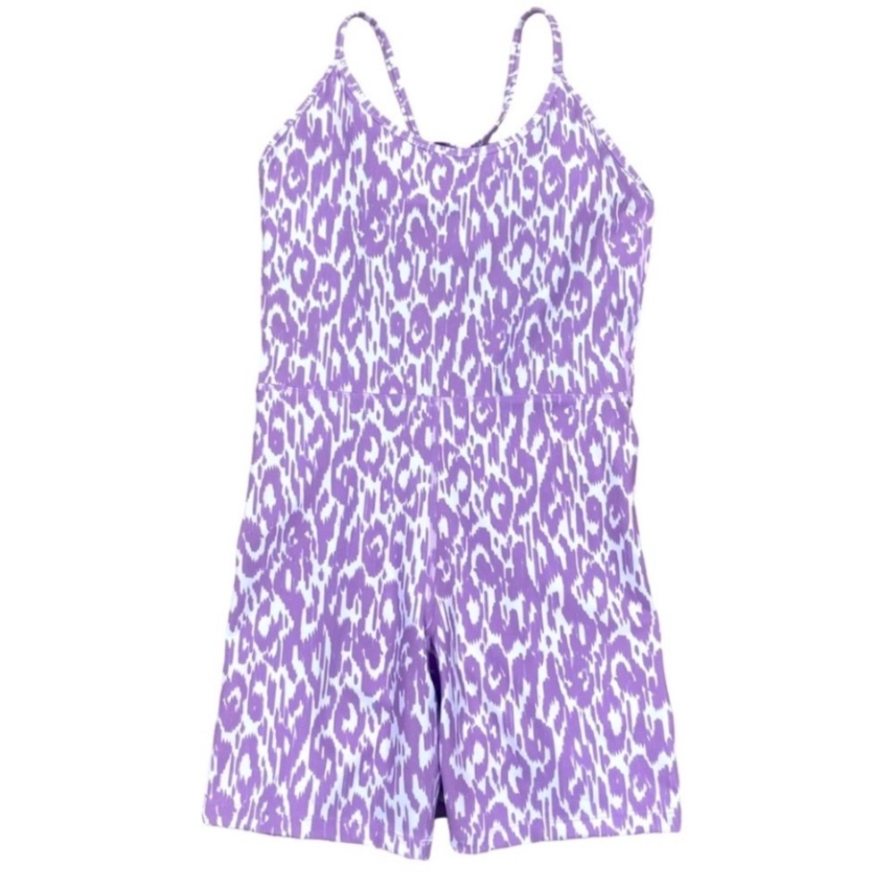 SAGE COLLECTIVE Romper One Piece Activewear Short Unitard
Leopard Lilac NWT XS